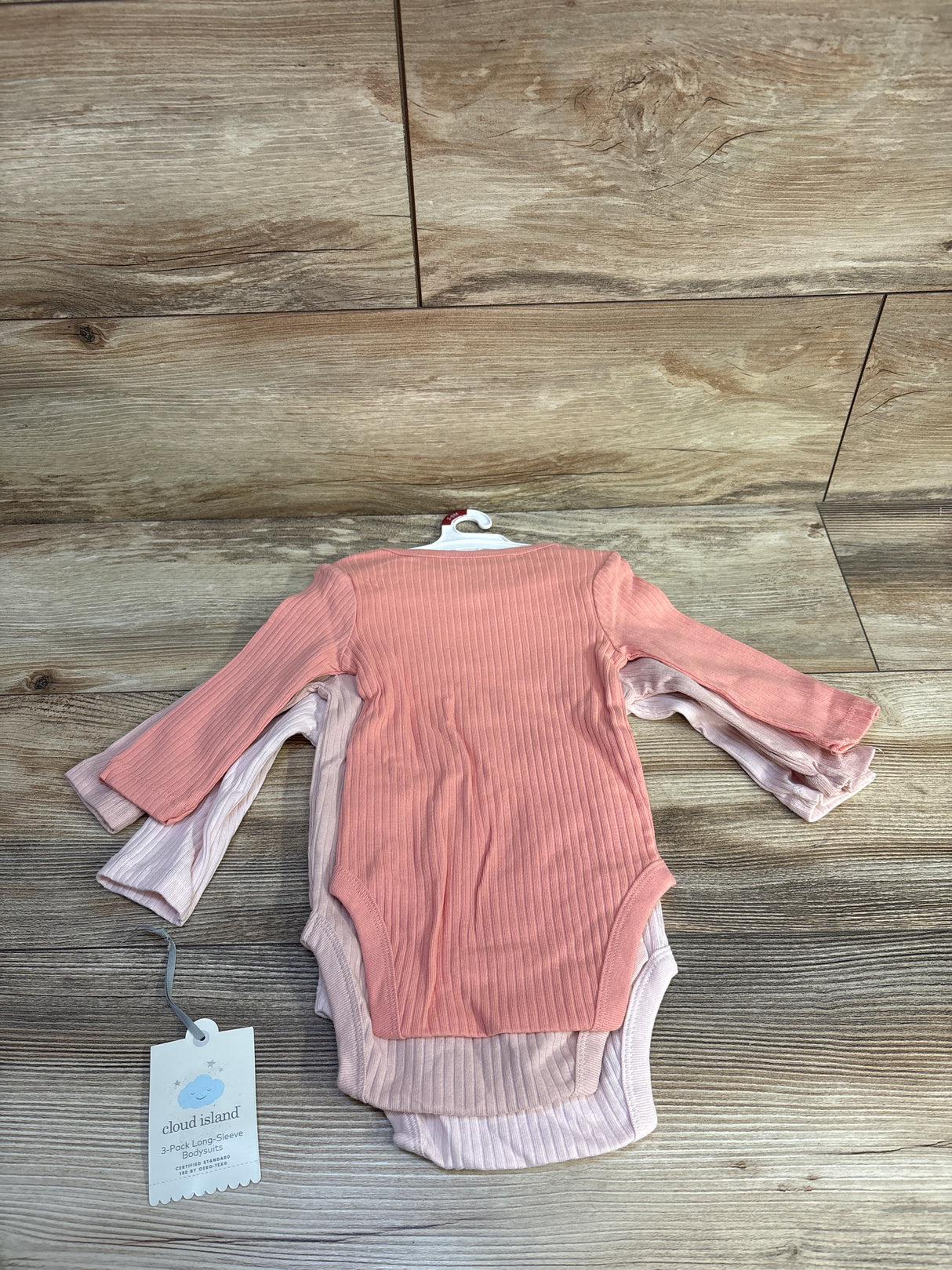NEW Cloud Island 3pk Long Sleeve Bodysuits Pink sz 3-6m