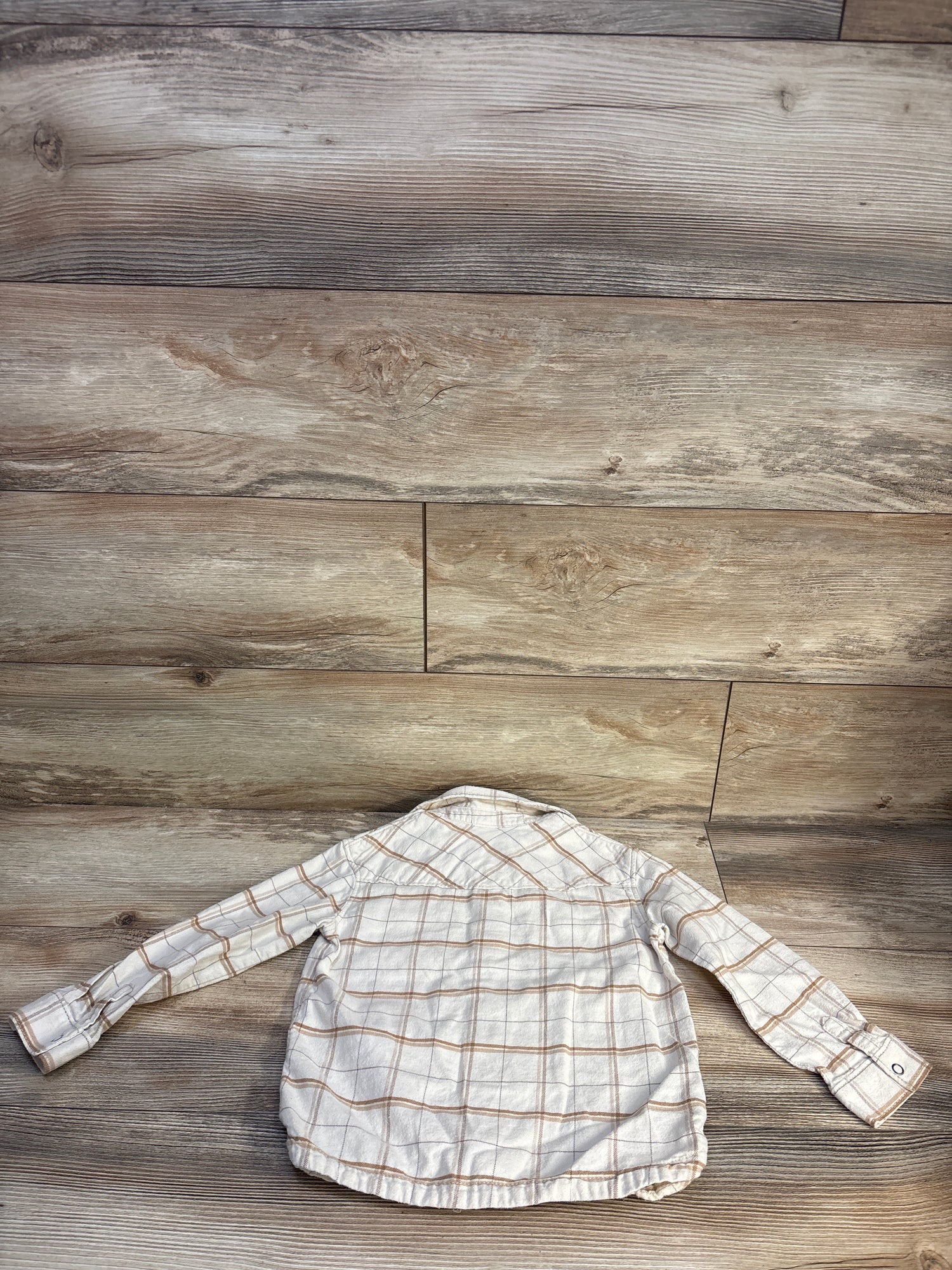 Little Co Button-Up Flannel Beige sz 3T