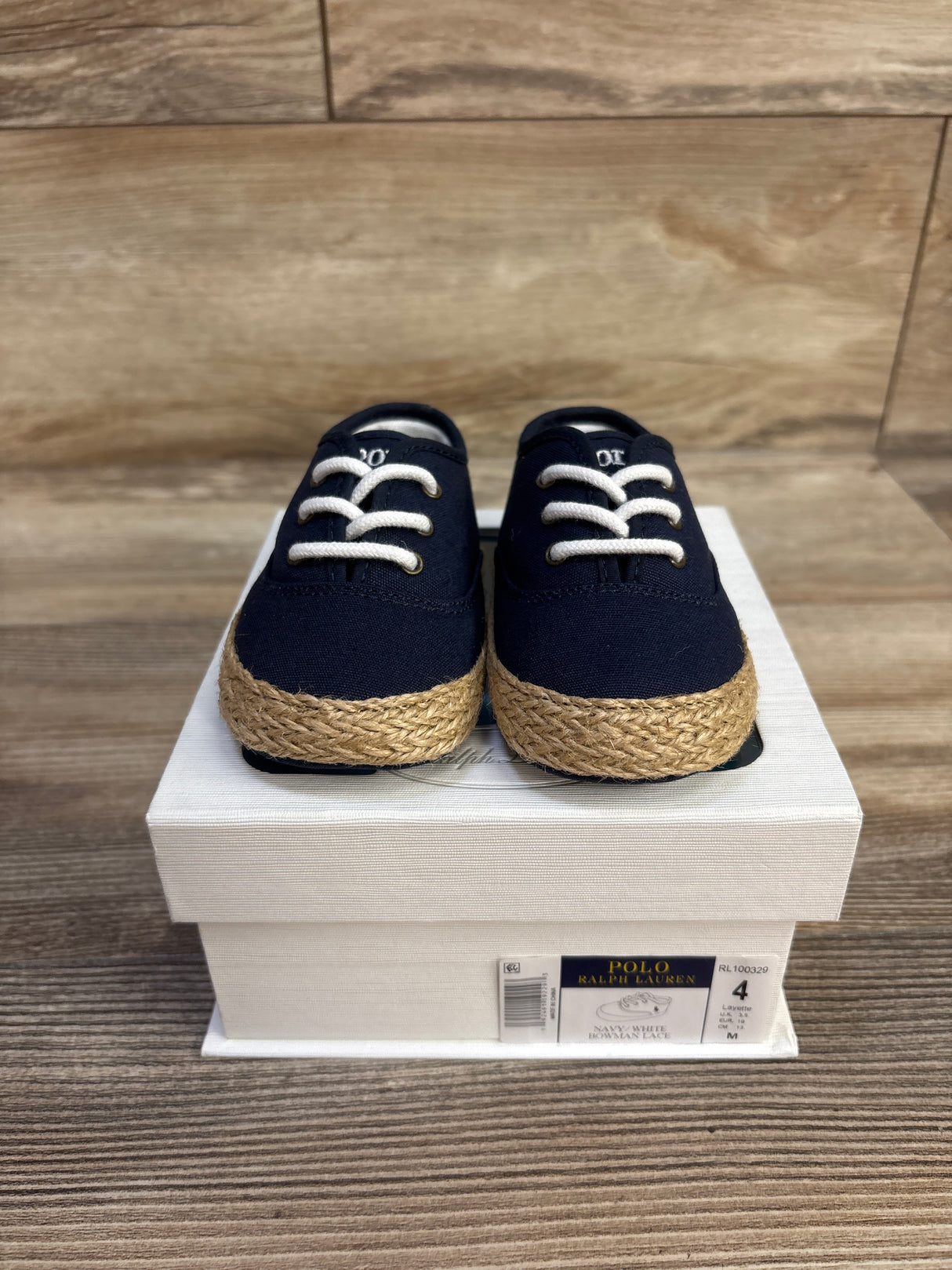 NEW Ralph Lauren Bowman Lace Crib Shoes Navy sz 4c