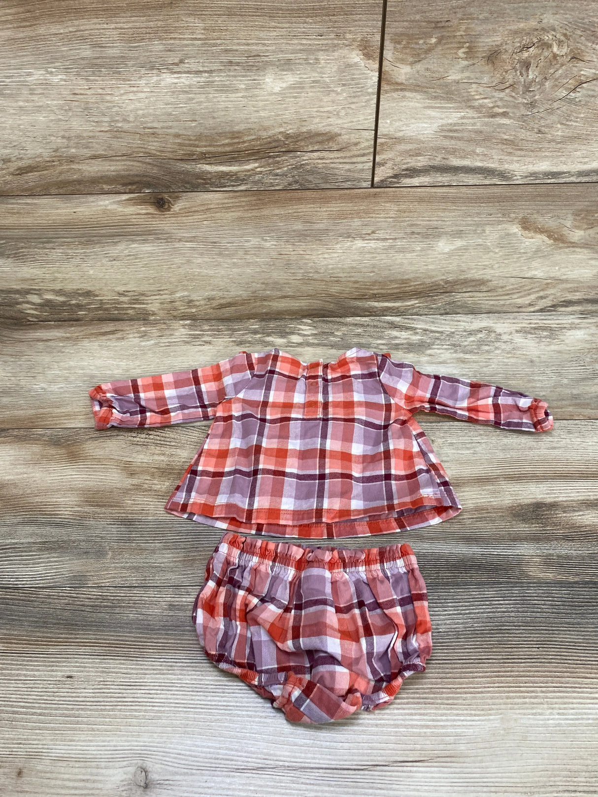 Cat & Jack 2pc Plaid Top & Bloomers Red sz 0-3m