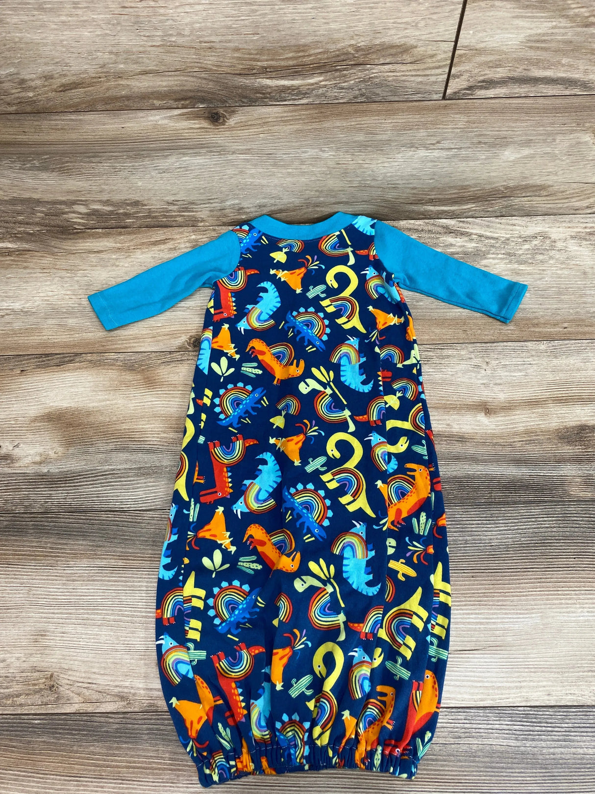 Rainbow Dino Gown Blue sz 3-6m