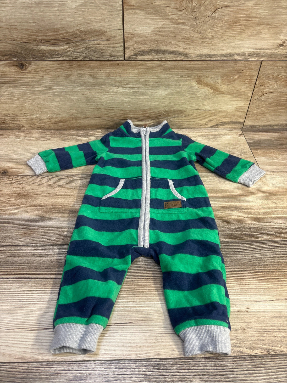Carter's Striped Blanket Coverall Green sz 6m