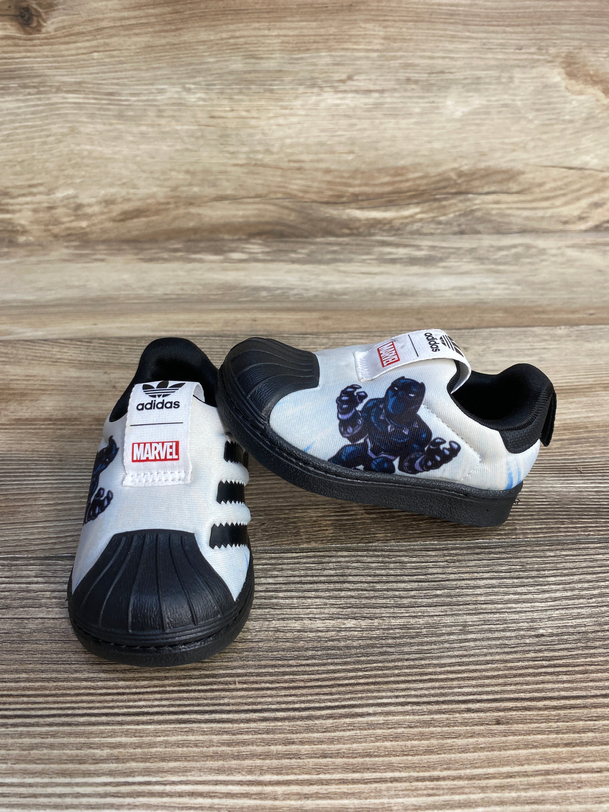Adidas Marvel x Superstar 360 Infant 'Black Panther' Sneakers Black sz 4c