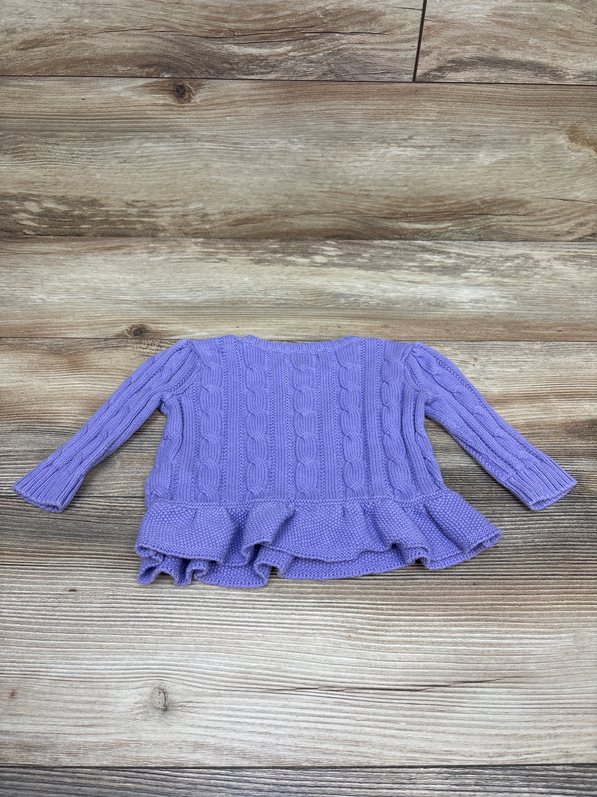 Ralph Lauren Cable Knit Peplum Sweater Purple sz 6m