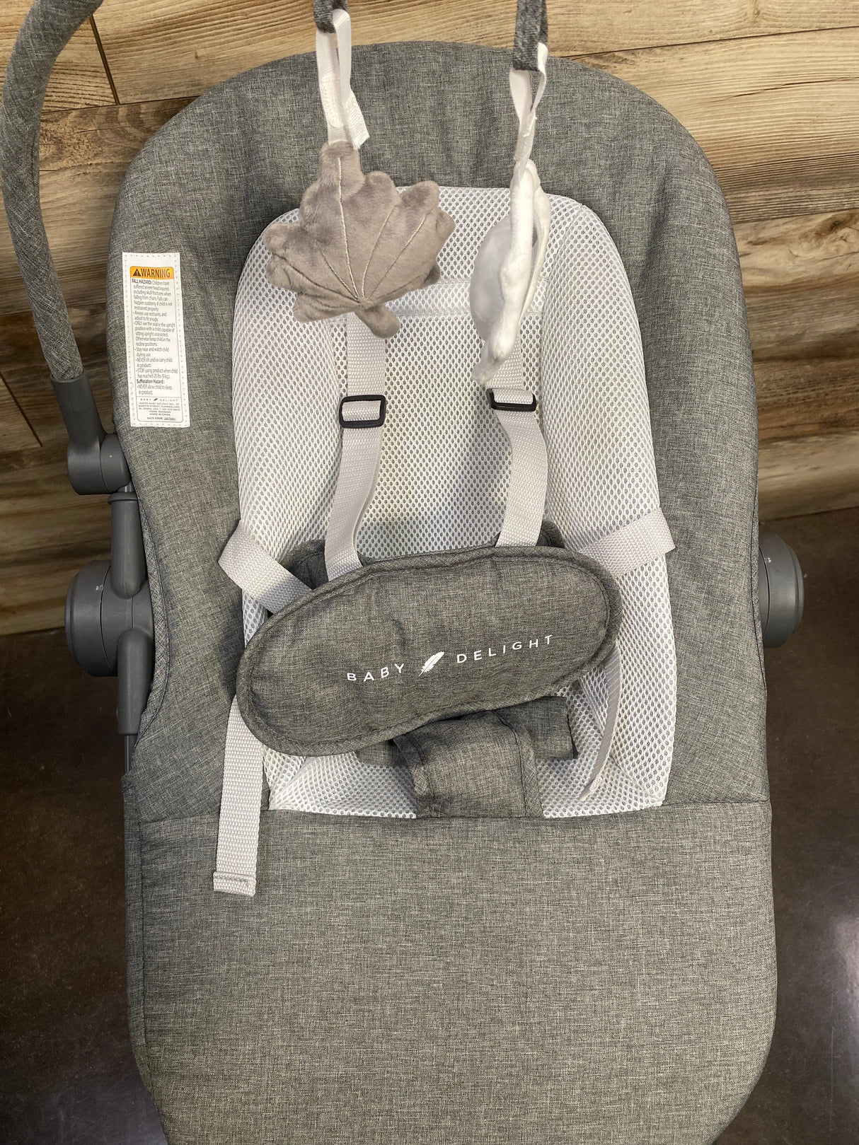 Baby Delight Bloom Soothing Adjustable Infant Seat in Charcoal Tweed