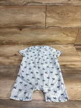 Tucker + Tate Palm Tree Print Polo Shortie Romper Blue sz 24m