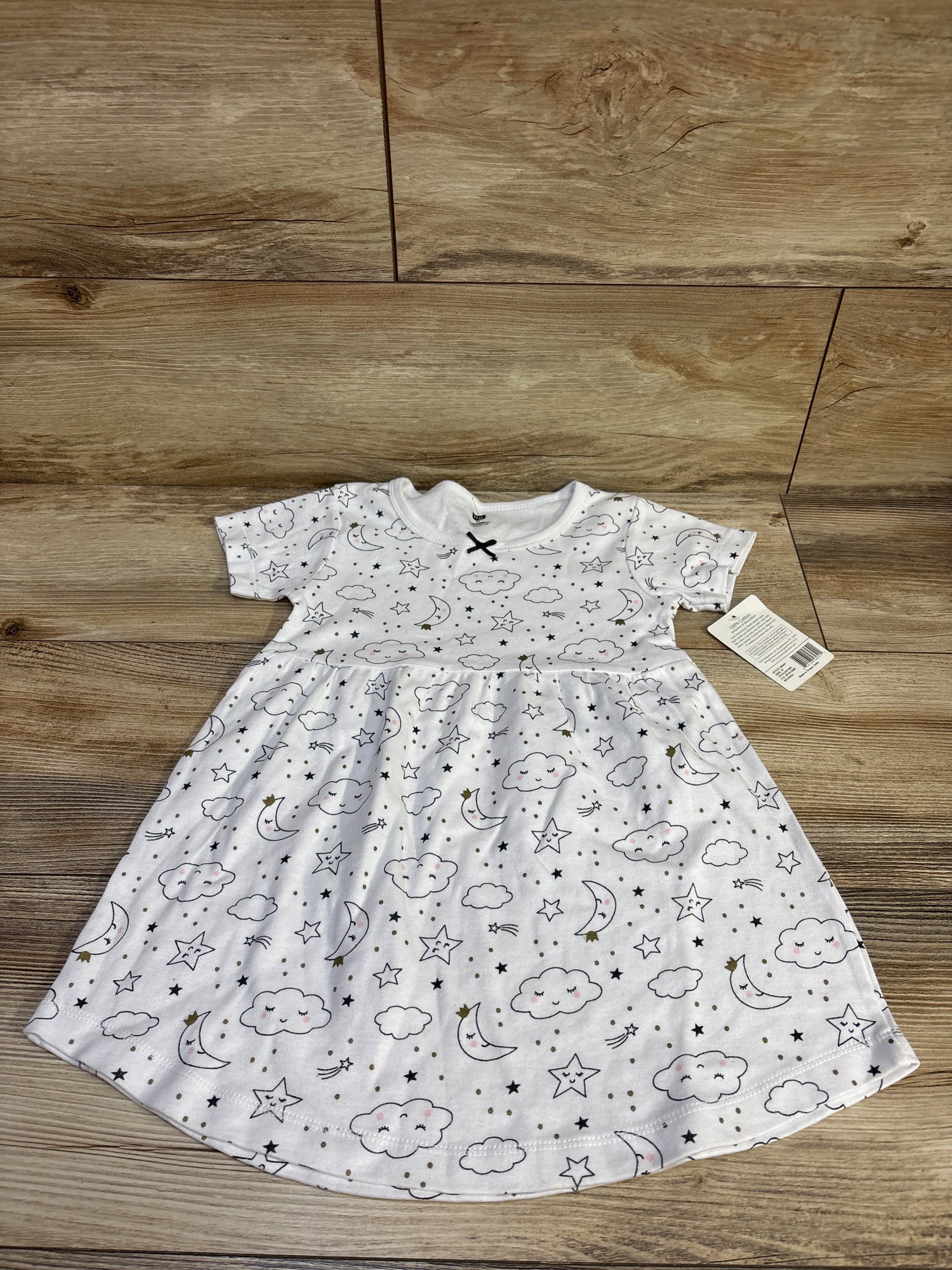 NEW Hudson Baby Cloud and Moon Print Dress White sz 3T