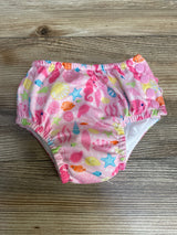 Green Sprouts Snap Reusable Absorbent Swimsuit Diaper Pink Fish Sz 6m