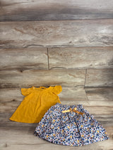 Generic 2pc Top & Floral Shorts Set Yellow sz 3T