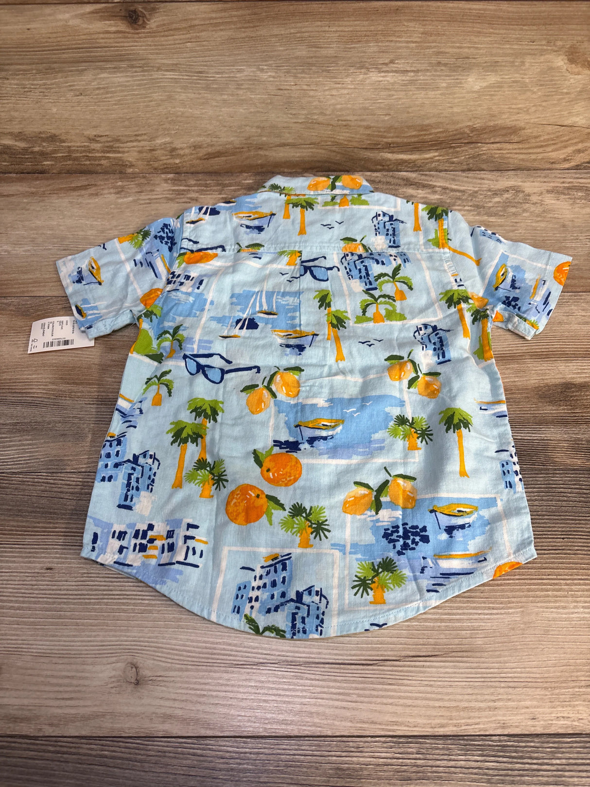 NEW Gymboree Travel Linen-Blend Button Up Shirt Blue sz 4T