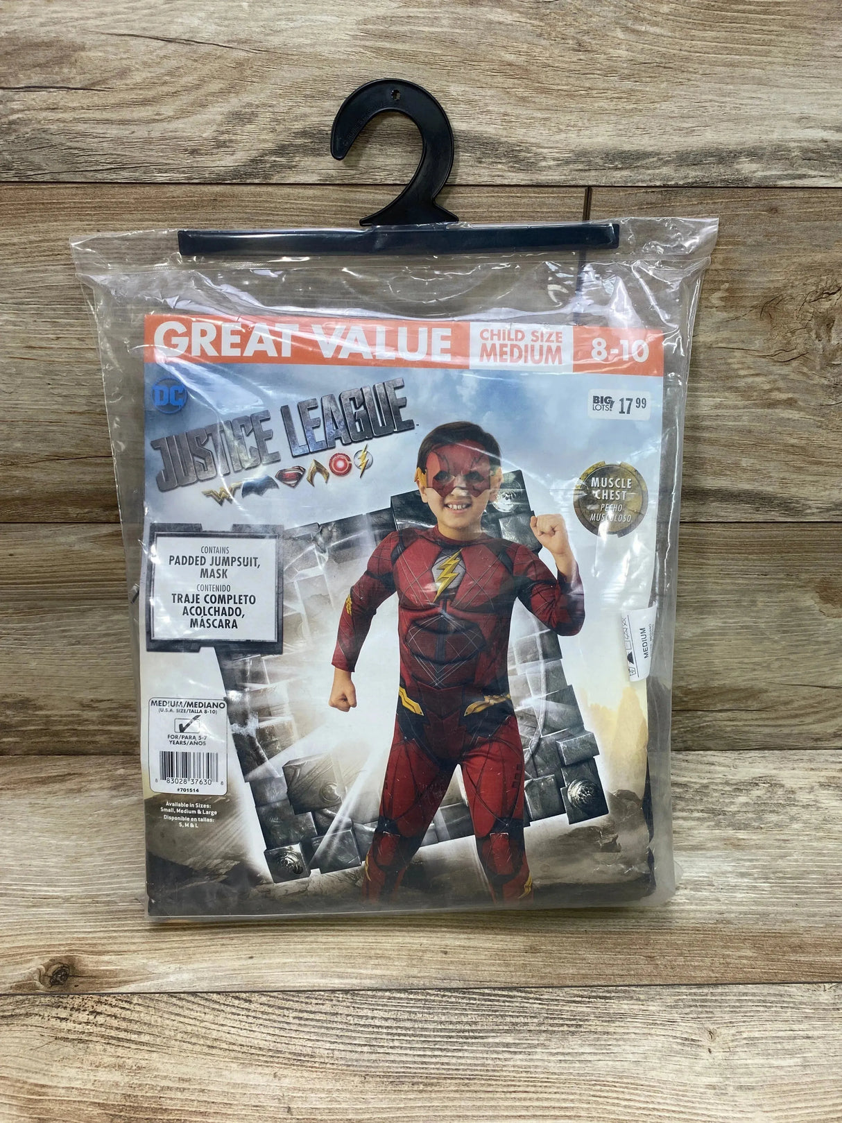 DC Justice League The Flash Costume sz 8-10