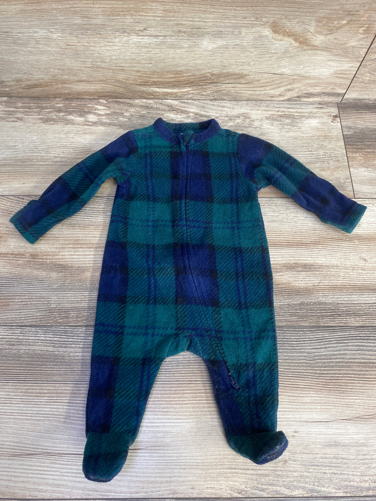 Old Navy Buffalo Print Blanket Sleeper Green sz 0-3m