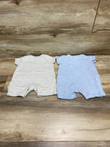 Mothercare 2pk Elephant Shortie Rompers Blue/Grey sz 1-3m