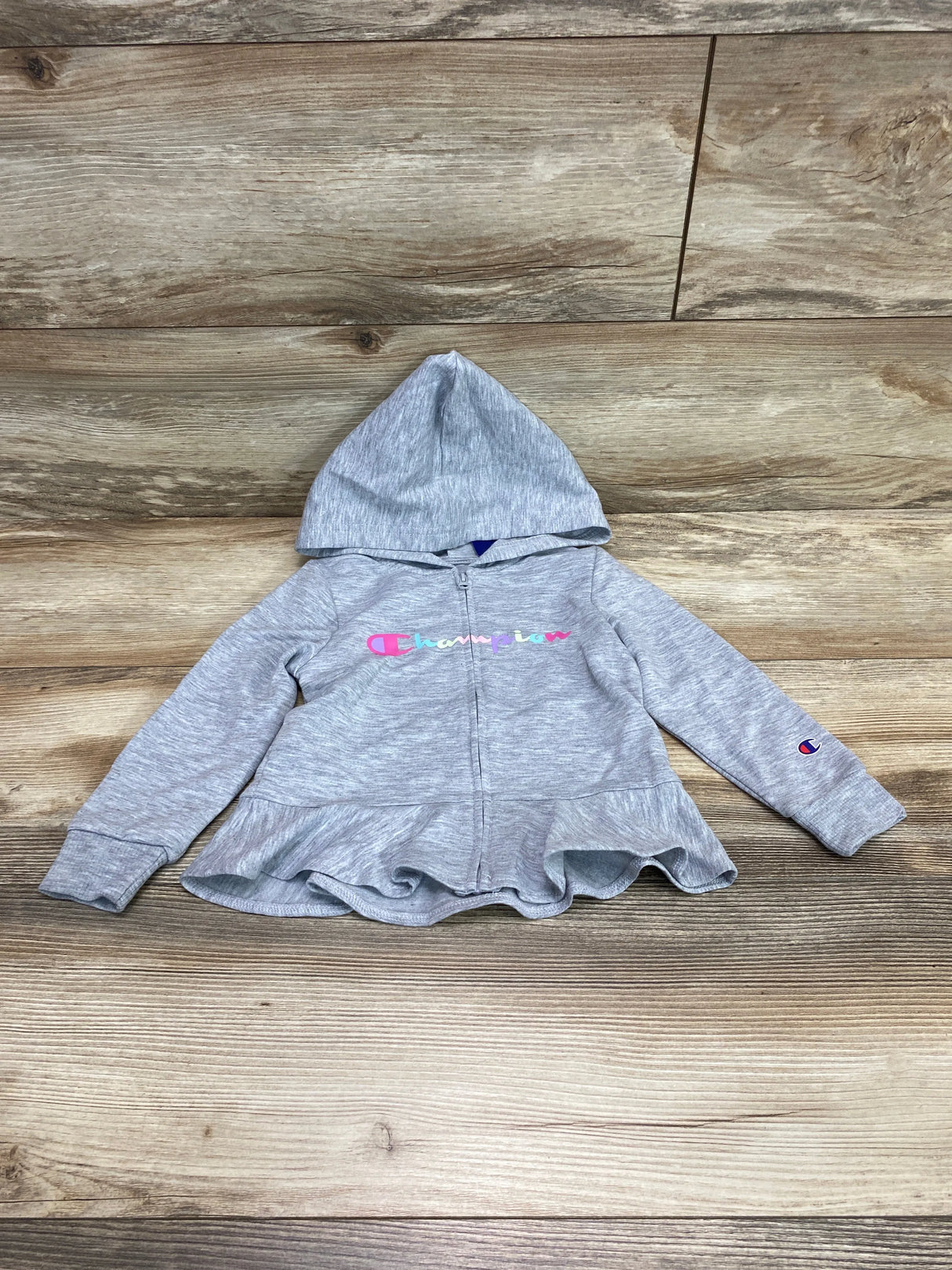 NEW Champion Full Zip Peplum Hoodie Grey sz 3T