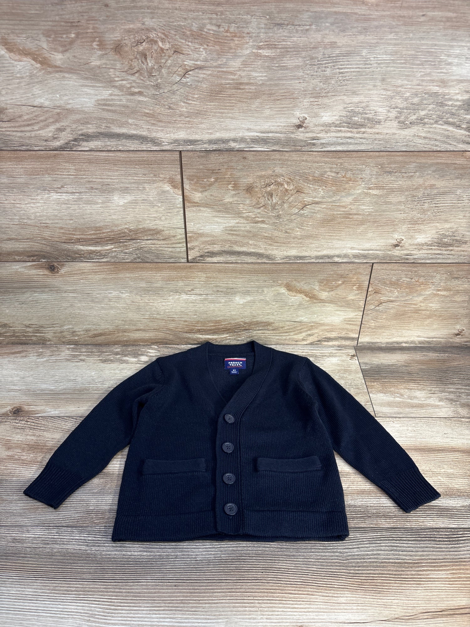 French Toast V-Neck Sweater Cardigan Navy sz 3T