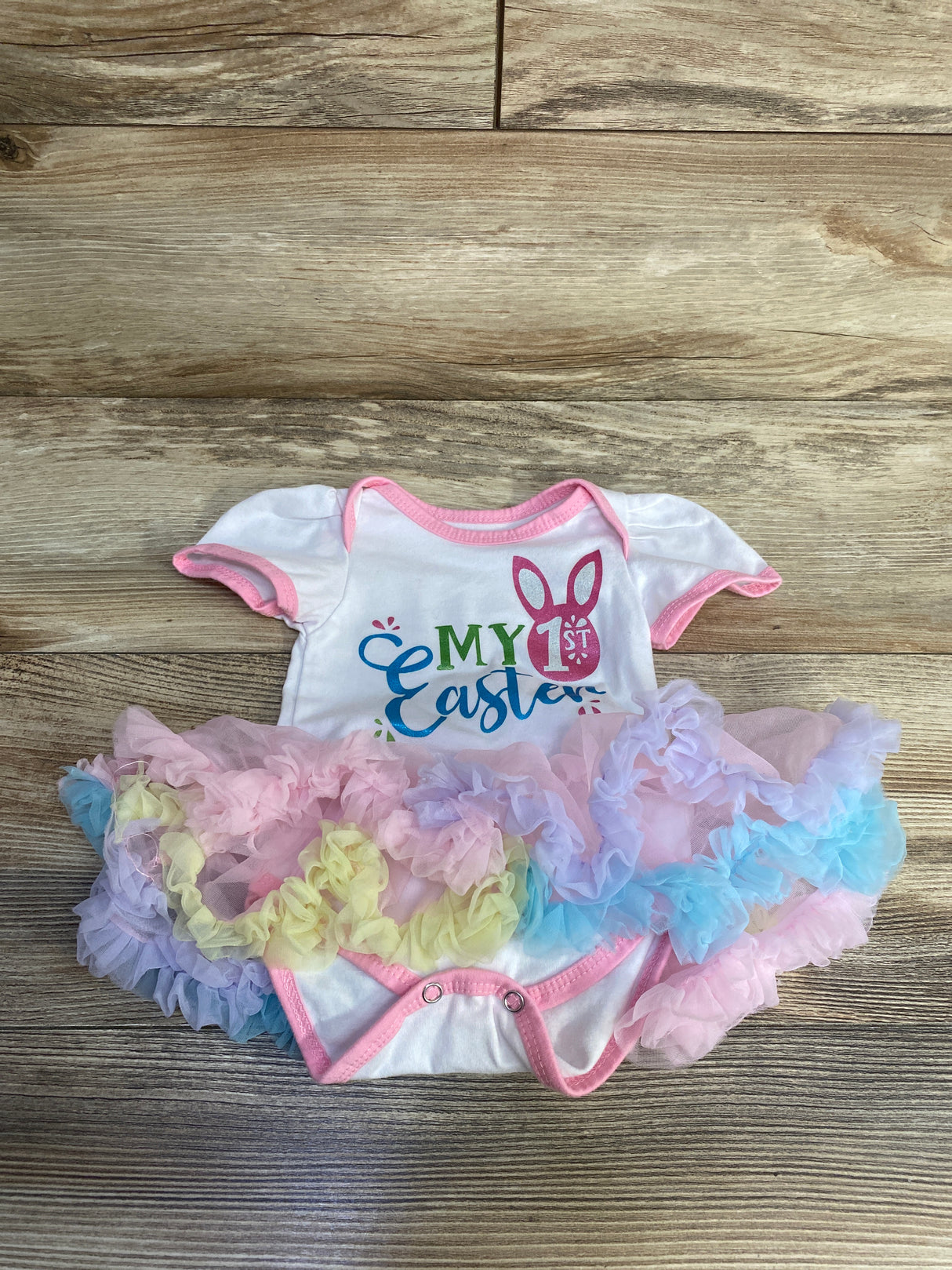 My First Easter Tutu Bodysuit White sz 3-6m