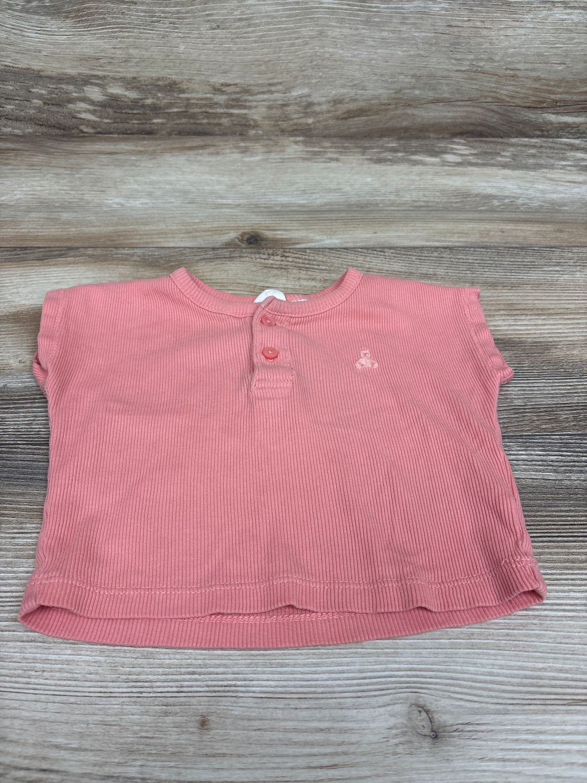 Baby Gap Ribbed Henley Shirt Pink sz 3-6m