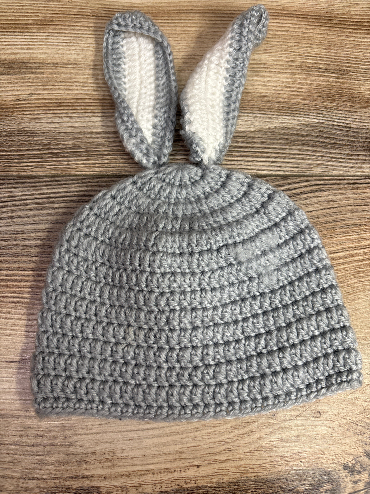 So 'Dorable Corchet Bunny Hat Grey sz 0-6m