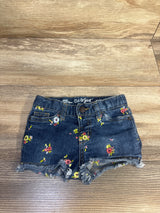 Cat & Jack Floral Embroidered Denim Shorts Blue sz 12m
