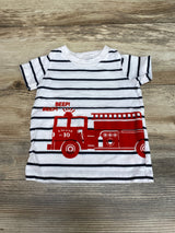 Carter's Striped Firetruck Shirt White sz 9m