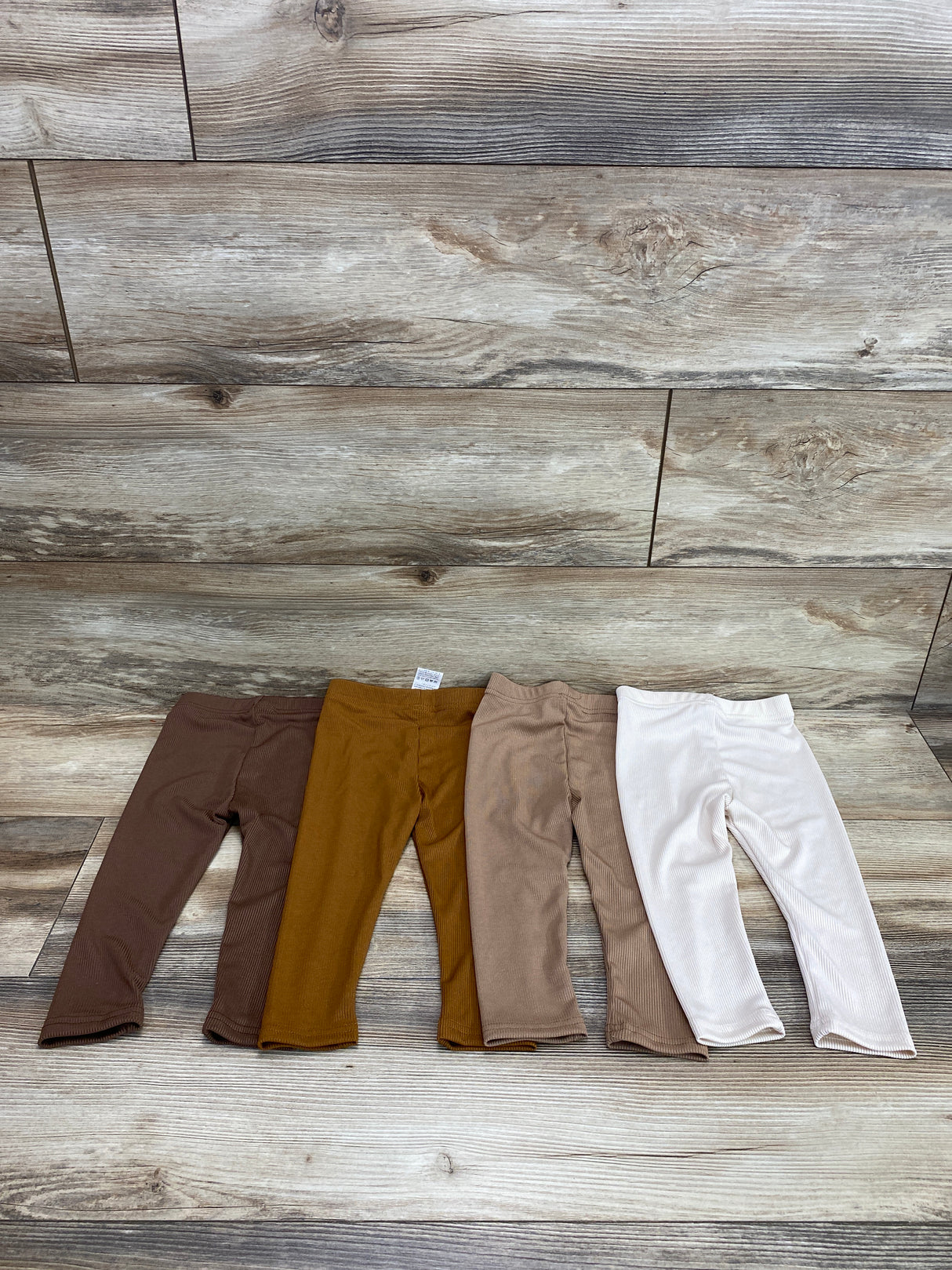 NEW Shein 4pk Ribbed Leggings Brown sz 9-12m