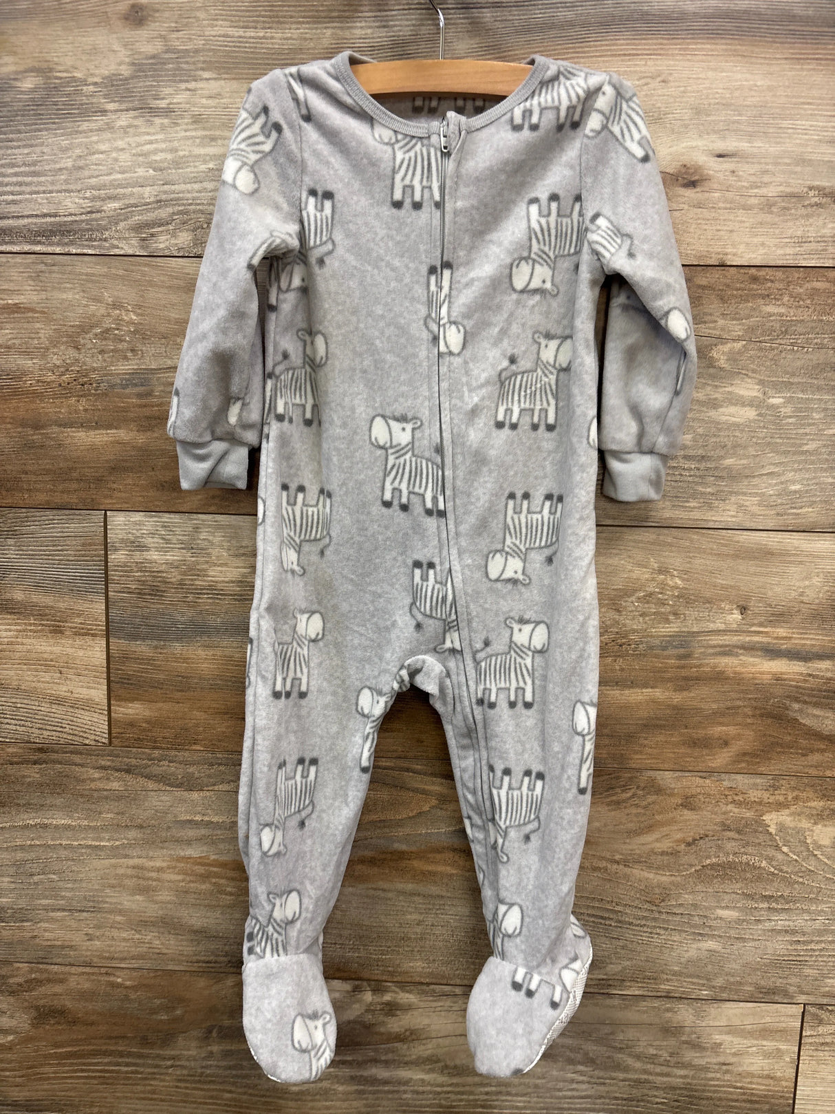 Kids Headquarters Zebra Print Blanket Sleeper Grey sz 18m - Me n Mommy To Be