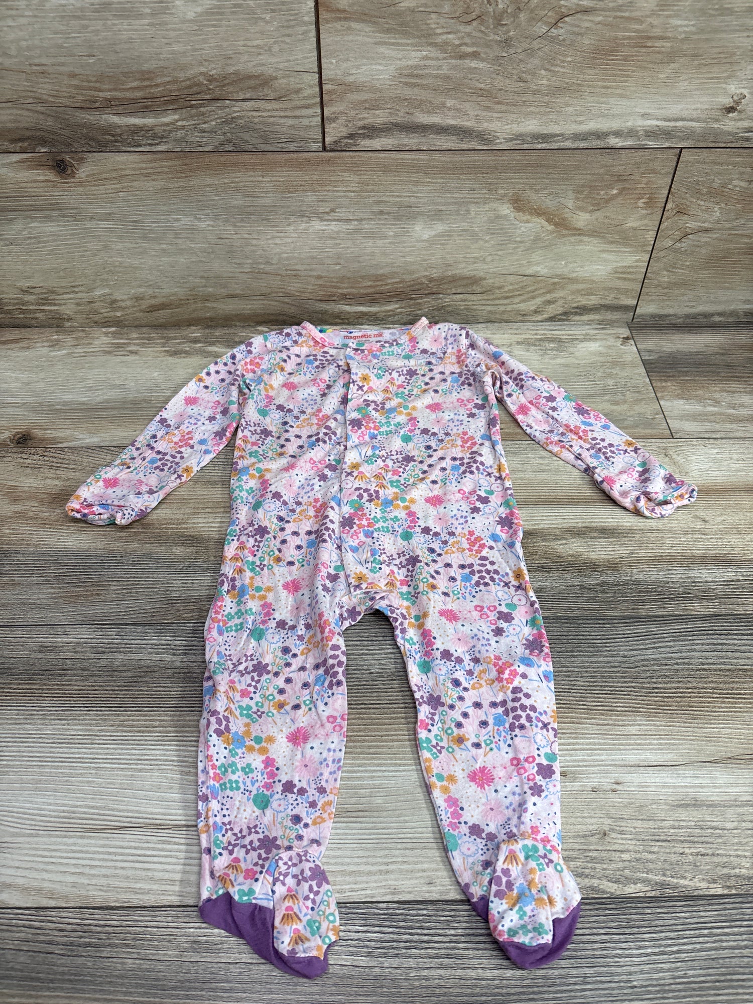 Magnetic Me 'Bunny Blossom' Modal Footie Pink sz 3-6m