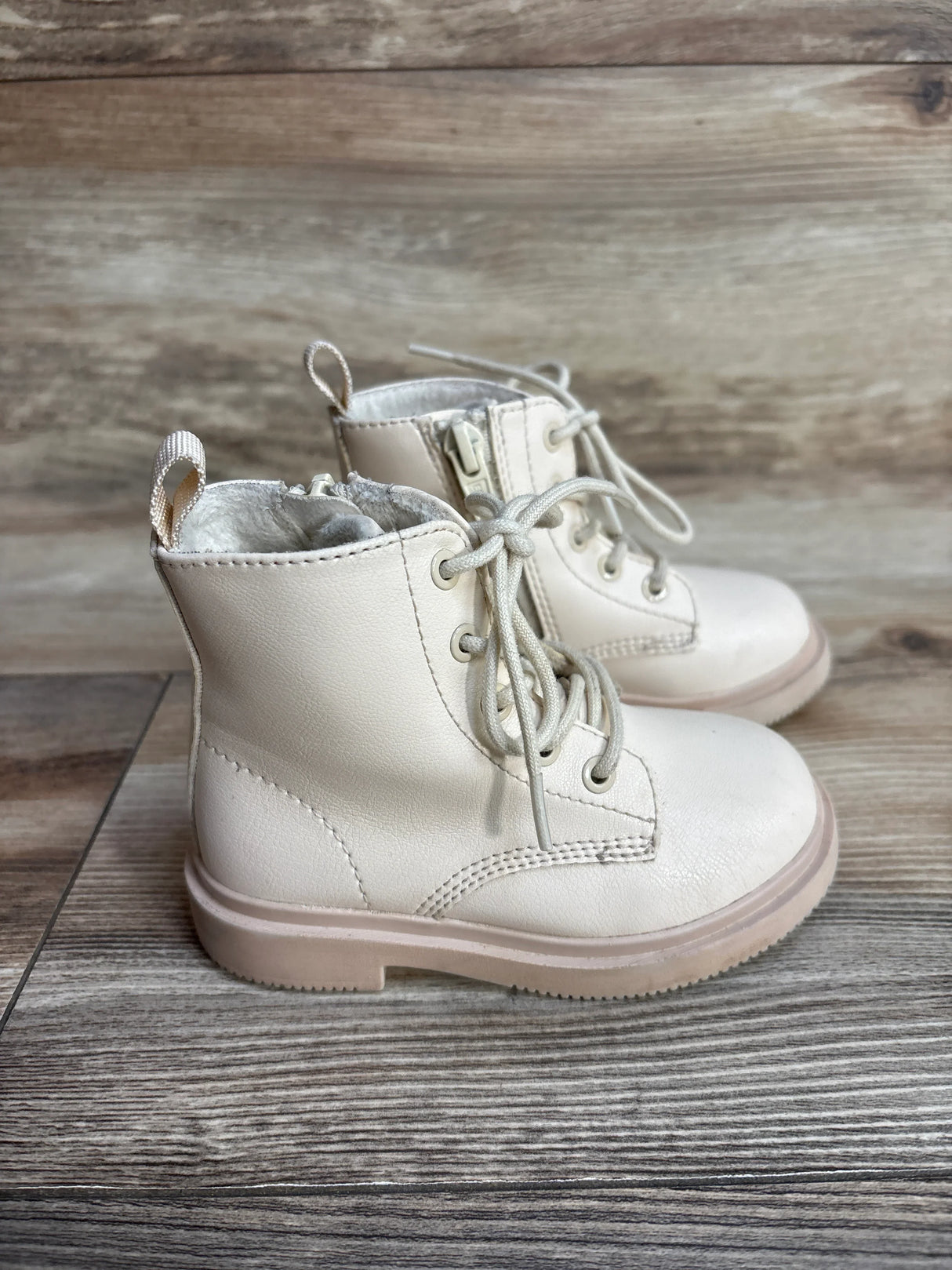 H&M Lace Up Boots Beige sz 6c