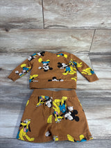 Disney Junior 2pc Mickey Mouse Sweatshirt & Shorts Set Brown sz 12m
