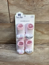 NEW First Steps by Stepping Stones 2pk Rattle Socks Pink sz 0-12m