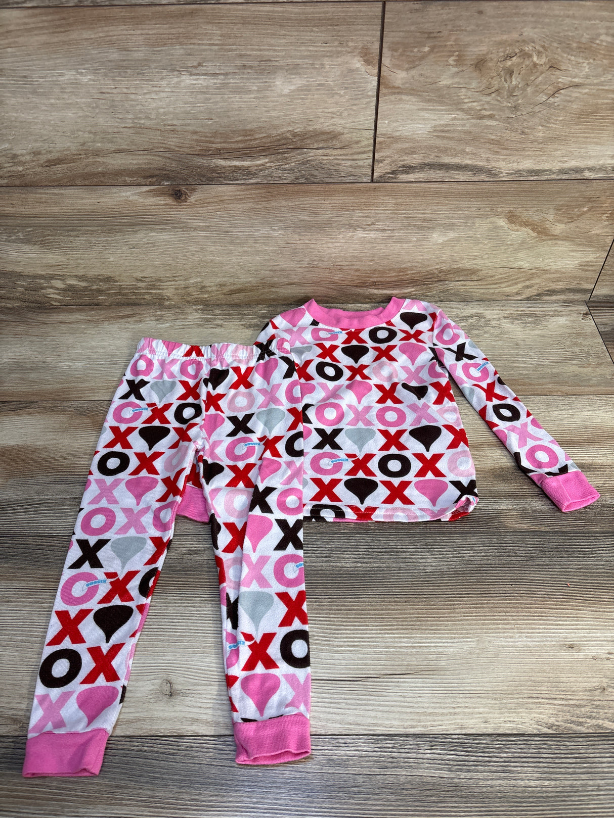 NEW Hershey 2pc Valentines Print Pajama Set White sz 3T