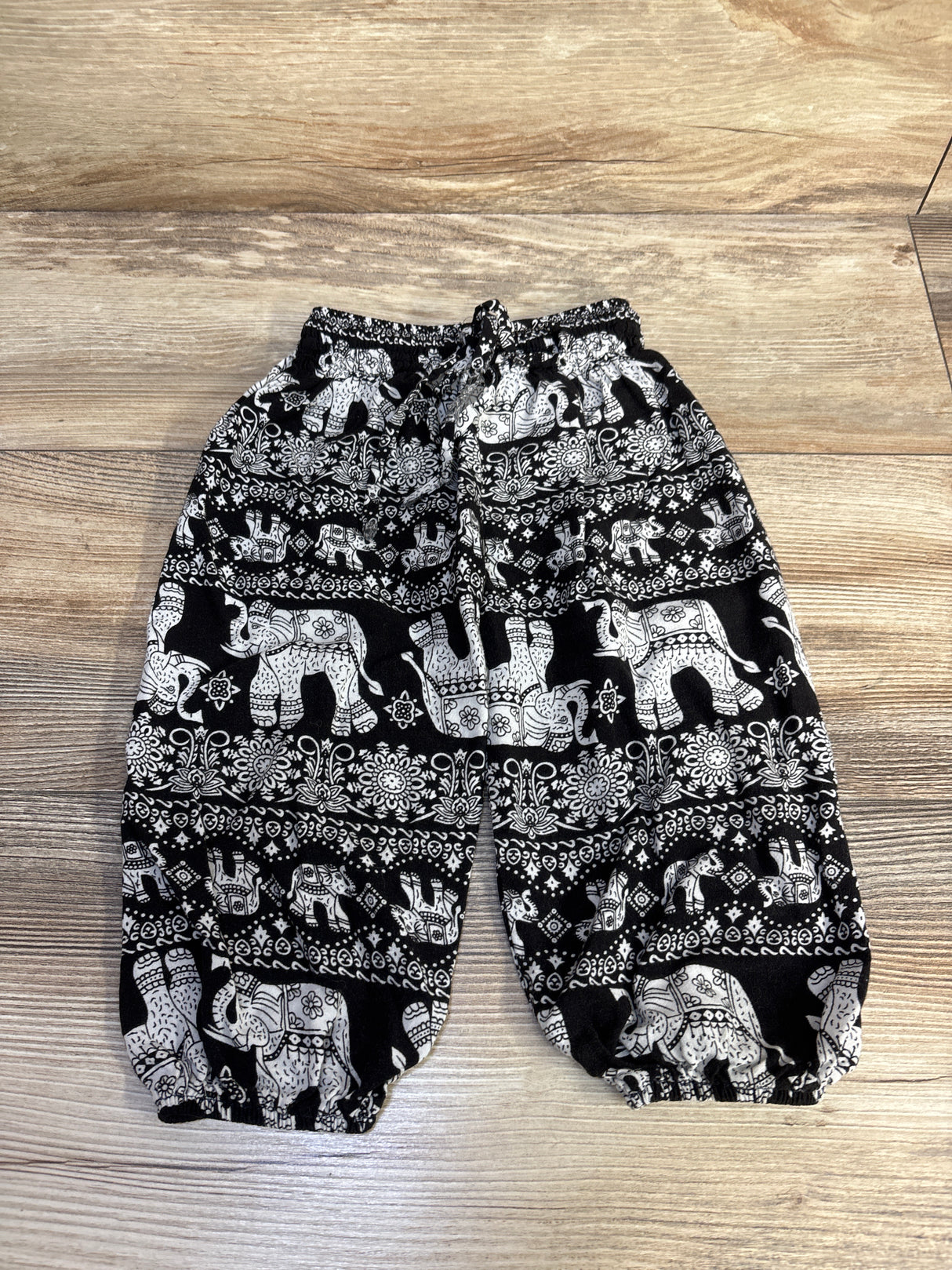 Boho Elephant Print Pants Black sz 18-24m