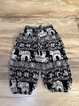 Boho Elephant Print Pants Black sz 18-24m