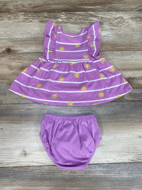 Okie Dokie Purple 2pc Striped Dress & Bloomers sz Newborn - Me 'n Mommy To Be