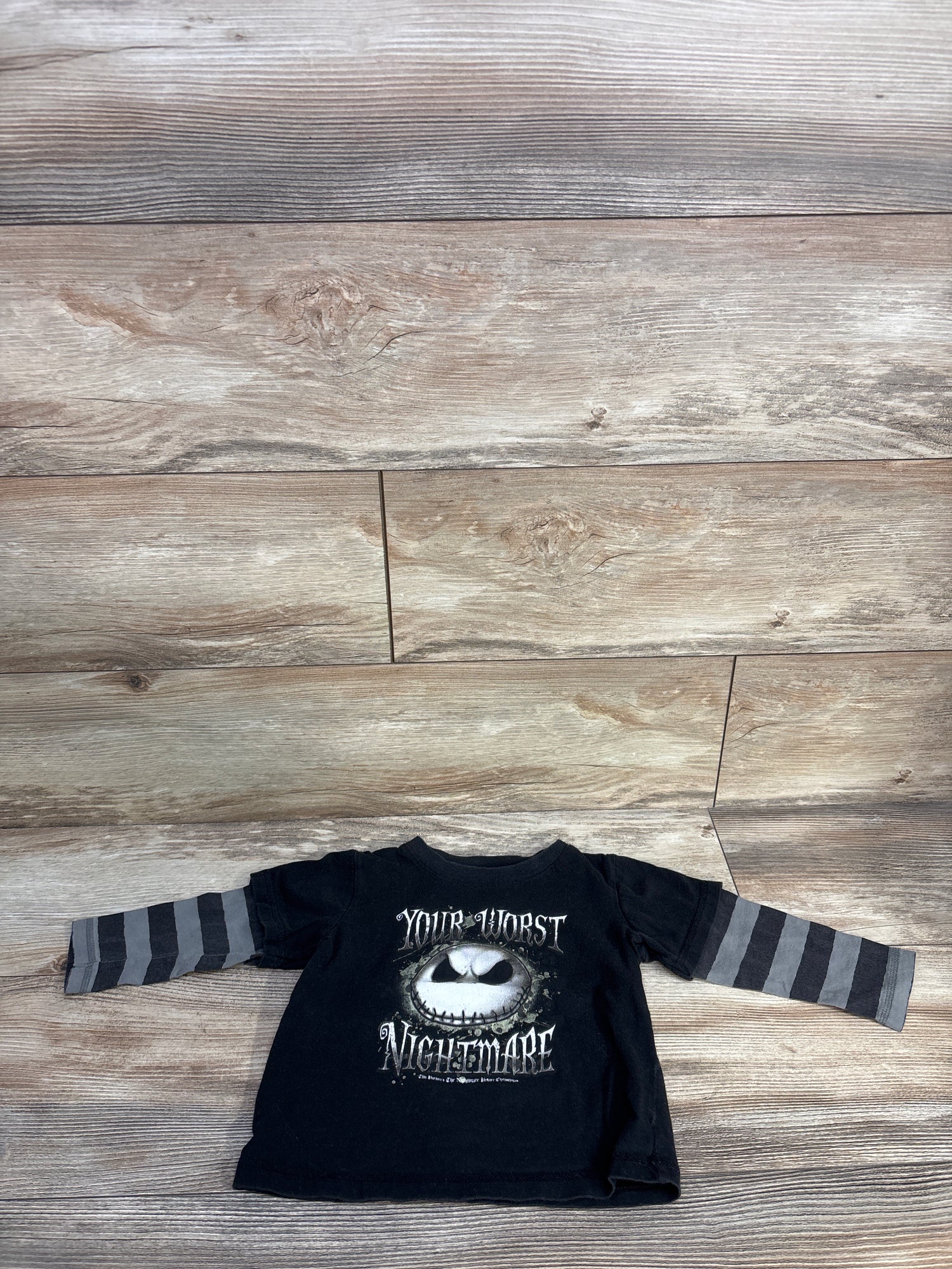 Disneyland Nightmare Before Christmas Layered Sleeve Shirt Black sz 24m