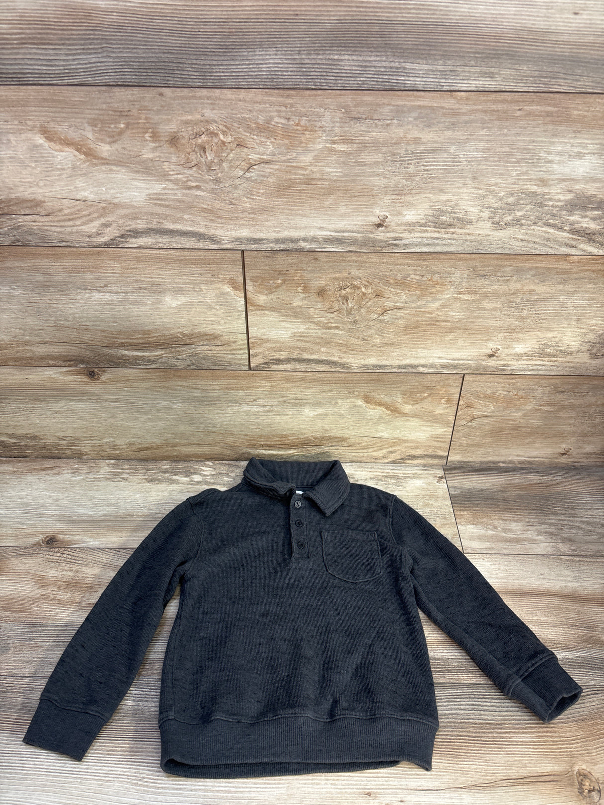 Old Navy Long Sleeve Polo Shirt Grey sz 5T