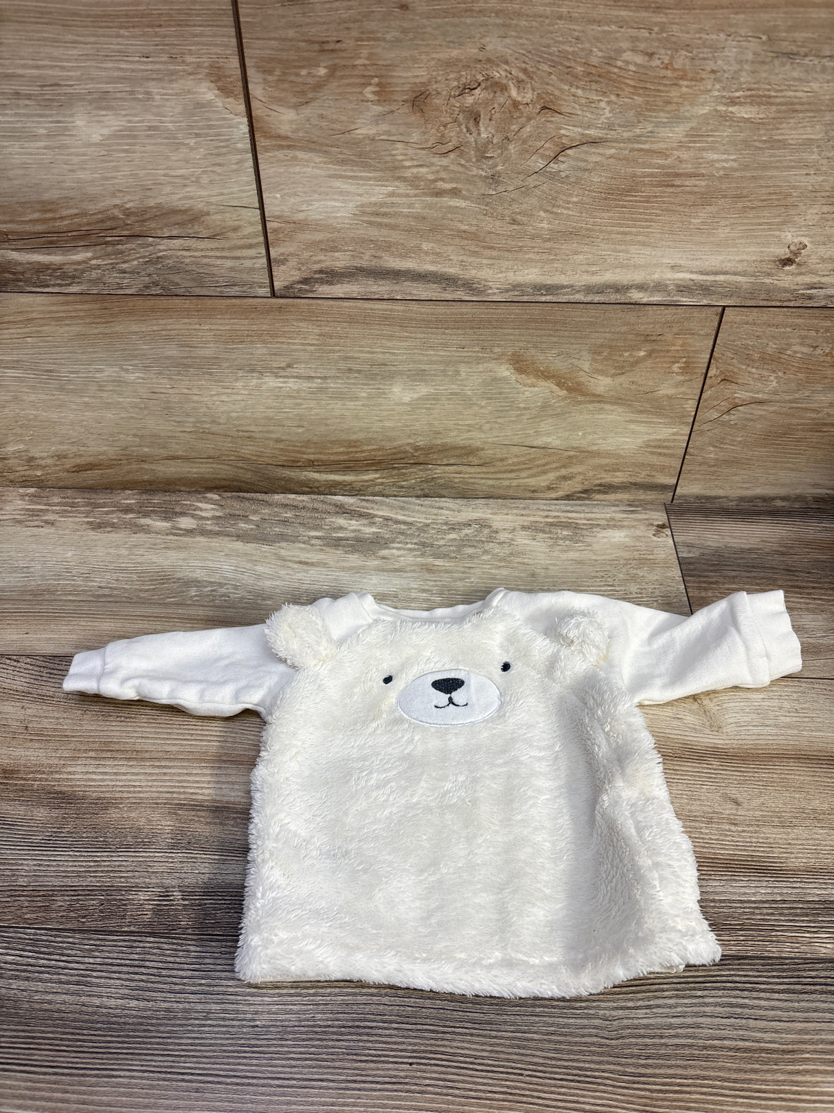 H&M Organic Polar Bear Sherpa Sweatshirt Ivory sz 3m