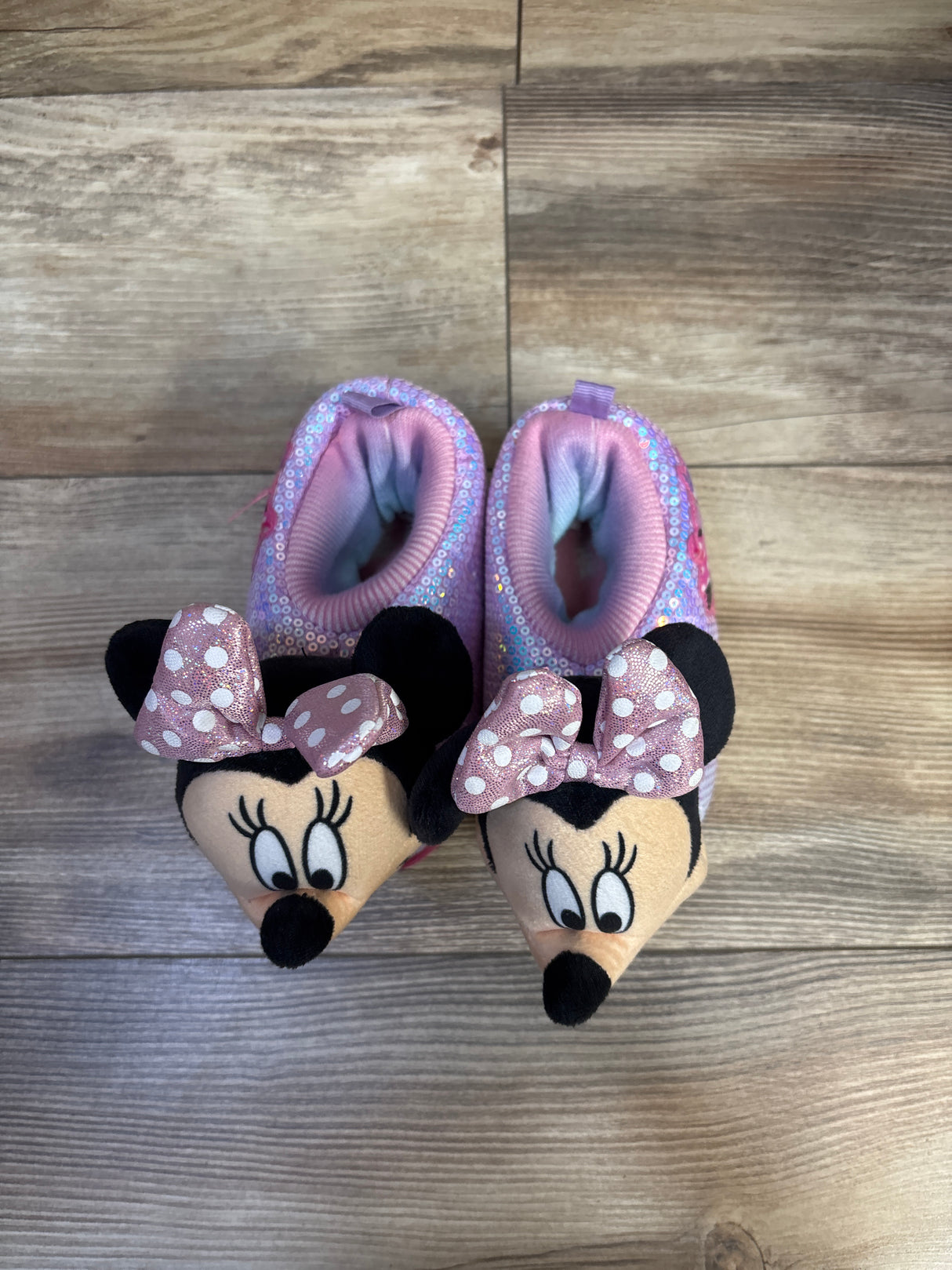 Disney Junior Minnie Mouse 3D Slippers Pink sz 7-8c