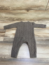 Old Navy Henley Cable Knit Coverall Brown sz 6-12m