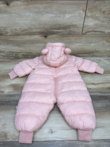 NEW Byfri Hooded Puffer Snowsuit Pink sz 0-6m