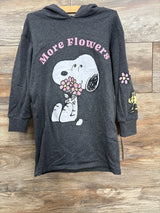 NEW Peanuts Snoopy More Flowers Hooded Sweatshirt Grey sz 4-5T