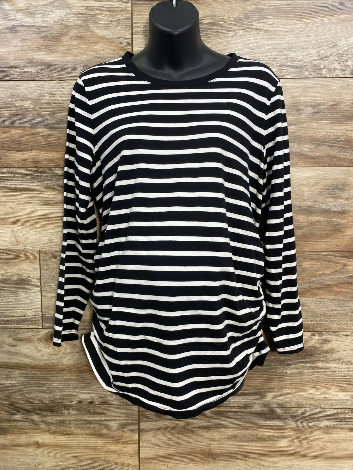 Old Navy Maternity Striped Ruched Shirt Black sz XL - Me n Mommy To Be