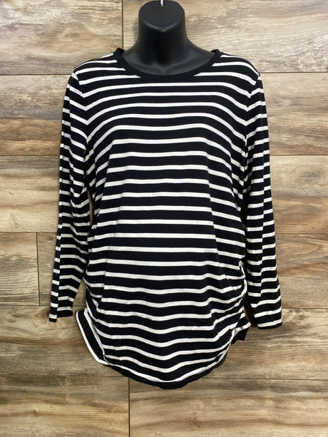 Old Navy Maternity Striped Ruched Shirt Black sz XL - Me n Mommy To Be