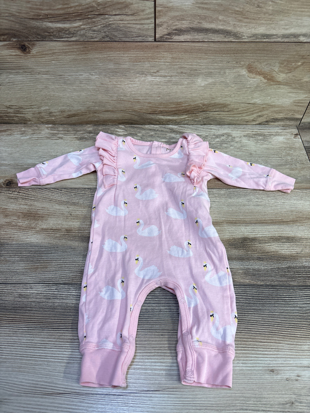 M + A by Monica + Andy Swan Ruffle Coverall Pink sz 3-6m