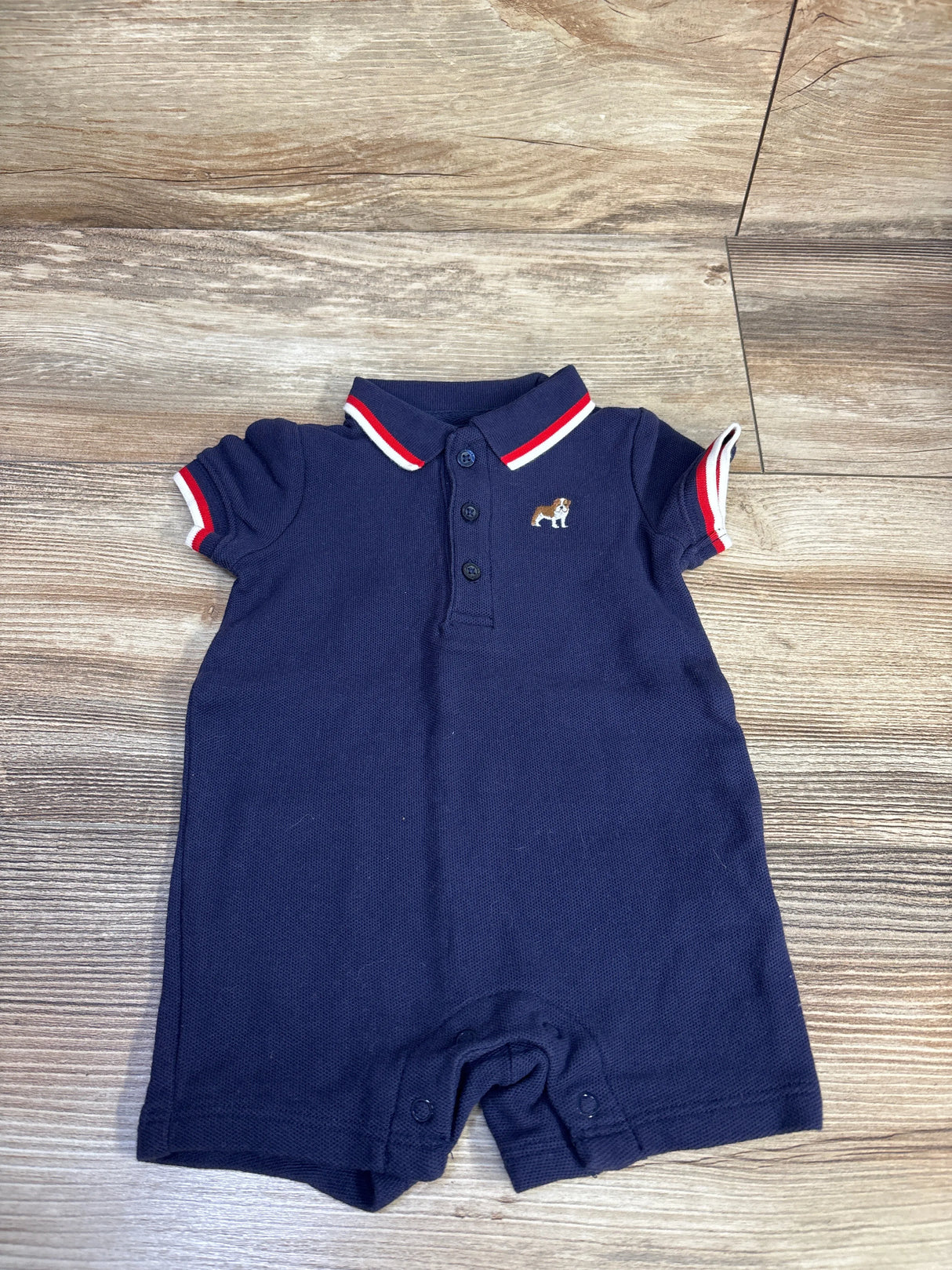 Janie & Jack Pique Polo Romper Navy sz 0-3m