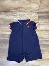Janie & Jack Pique Polo Romper Navy sz 0-3m