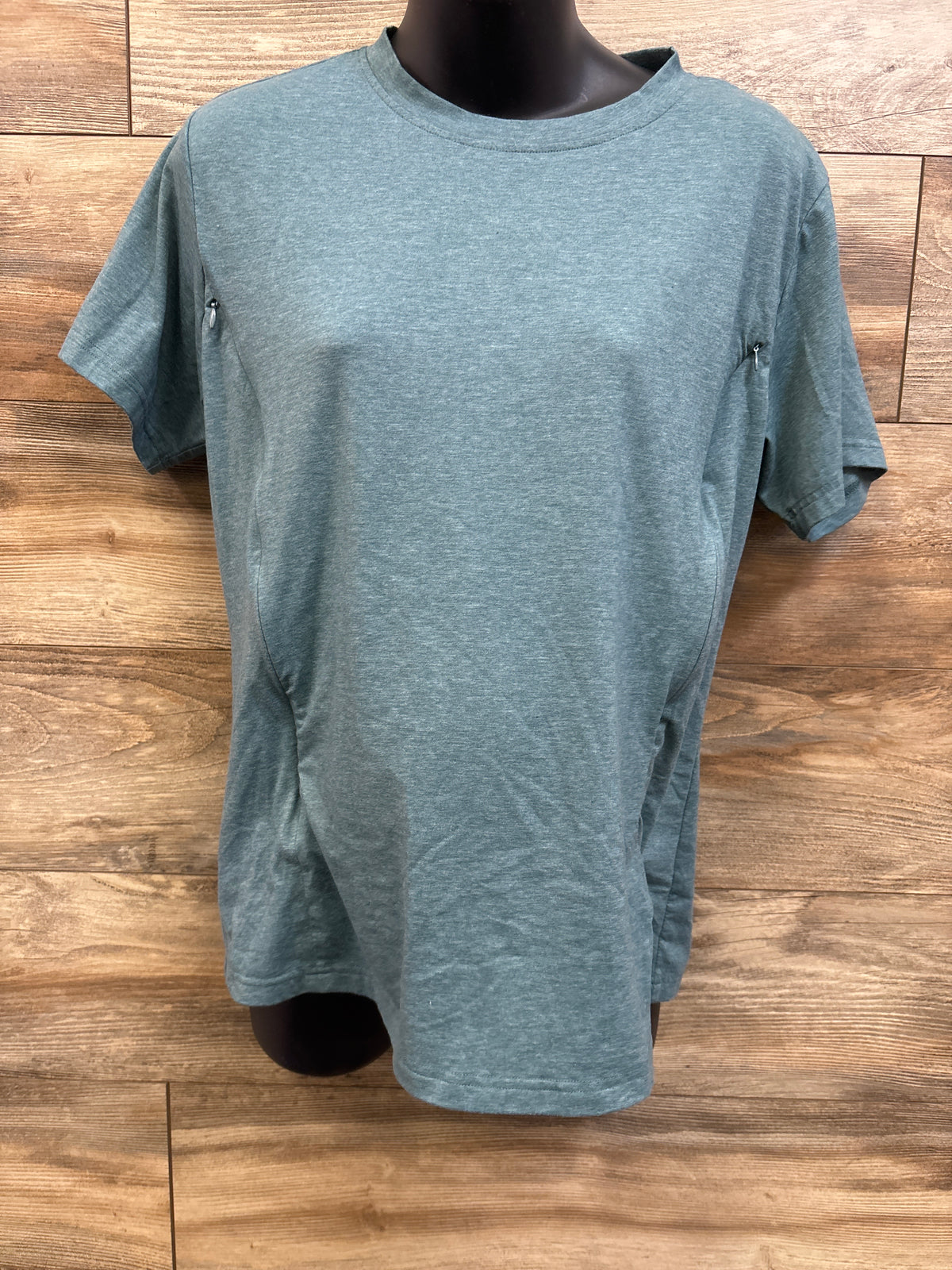 Zippered Nursing T-Shirt Teal sz Large