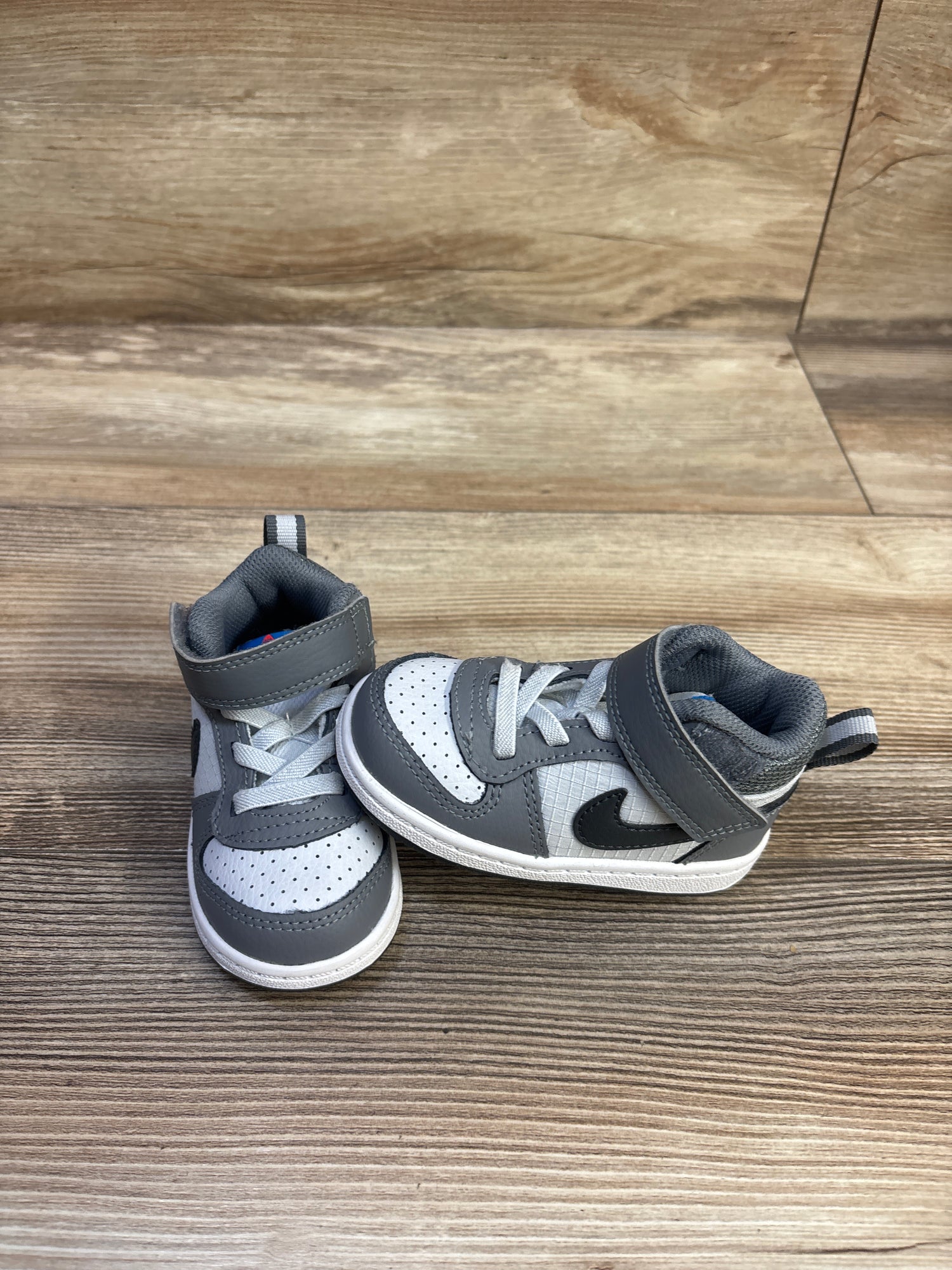 Nike Court Borough Mid TD 'Grey White Blue' Sneakers sz 5c
