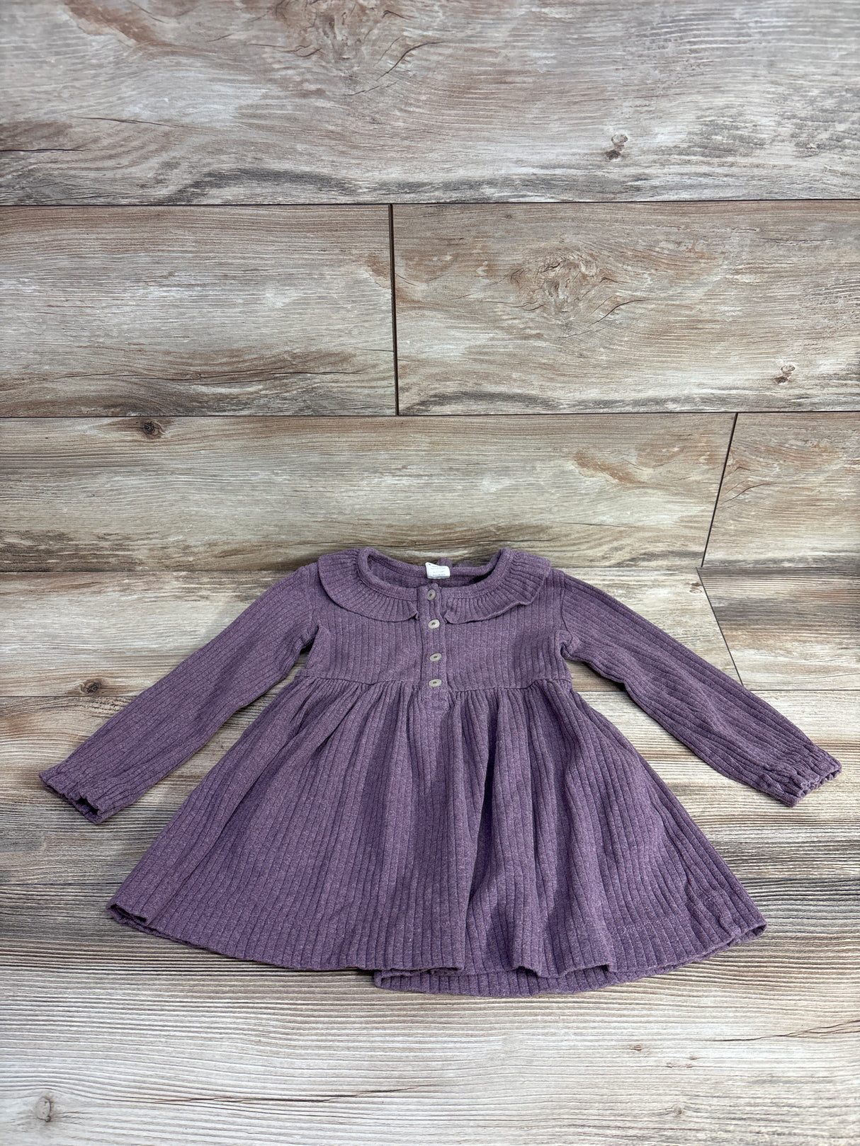 Kate Quinn Long Sleeve Ribbed Dress Mauve sz 2T