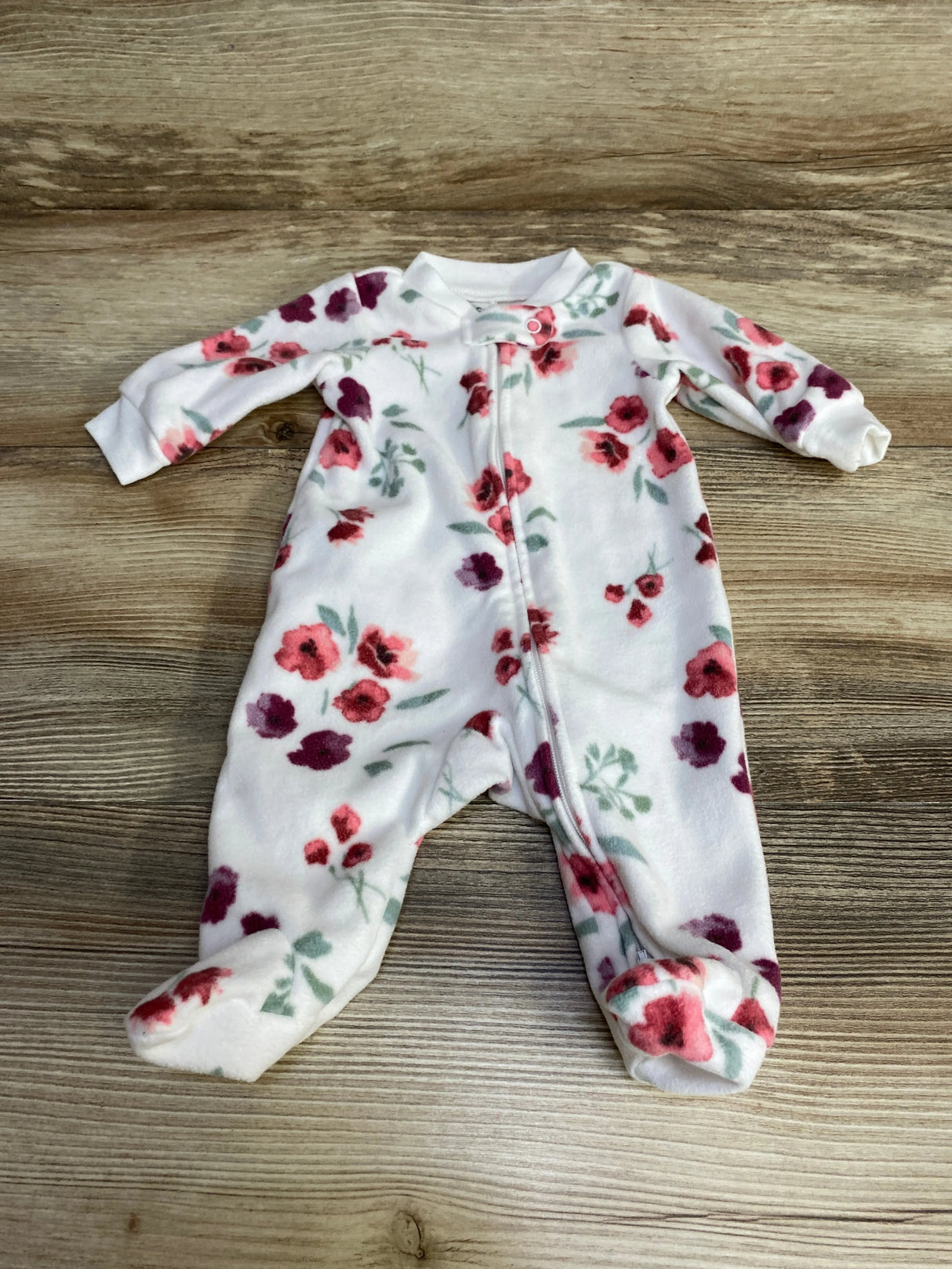 Carter's Floral Blanket Sleeper White sz Newborn